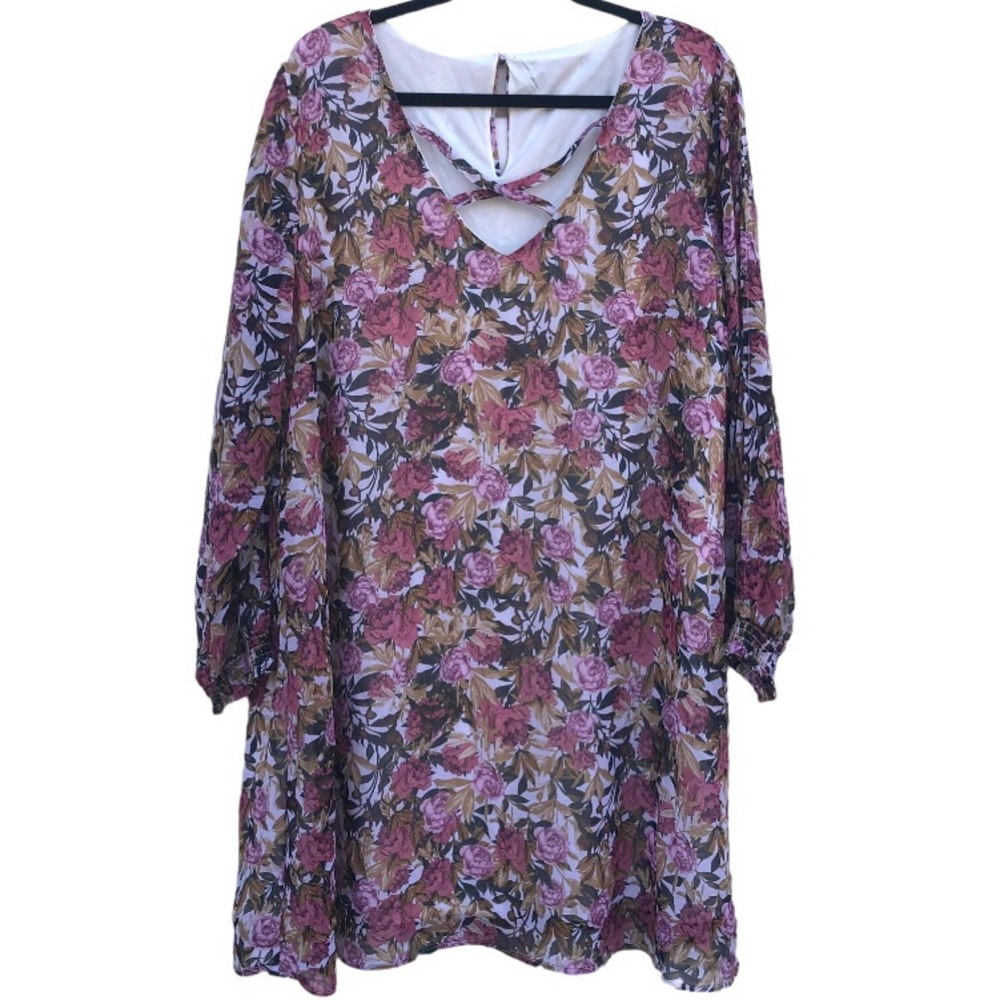 Floral slit arms Cottagecore shift dress